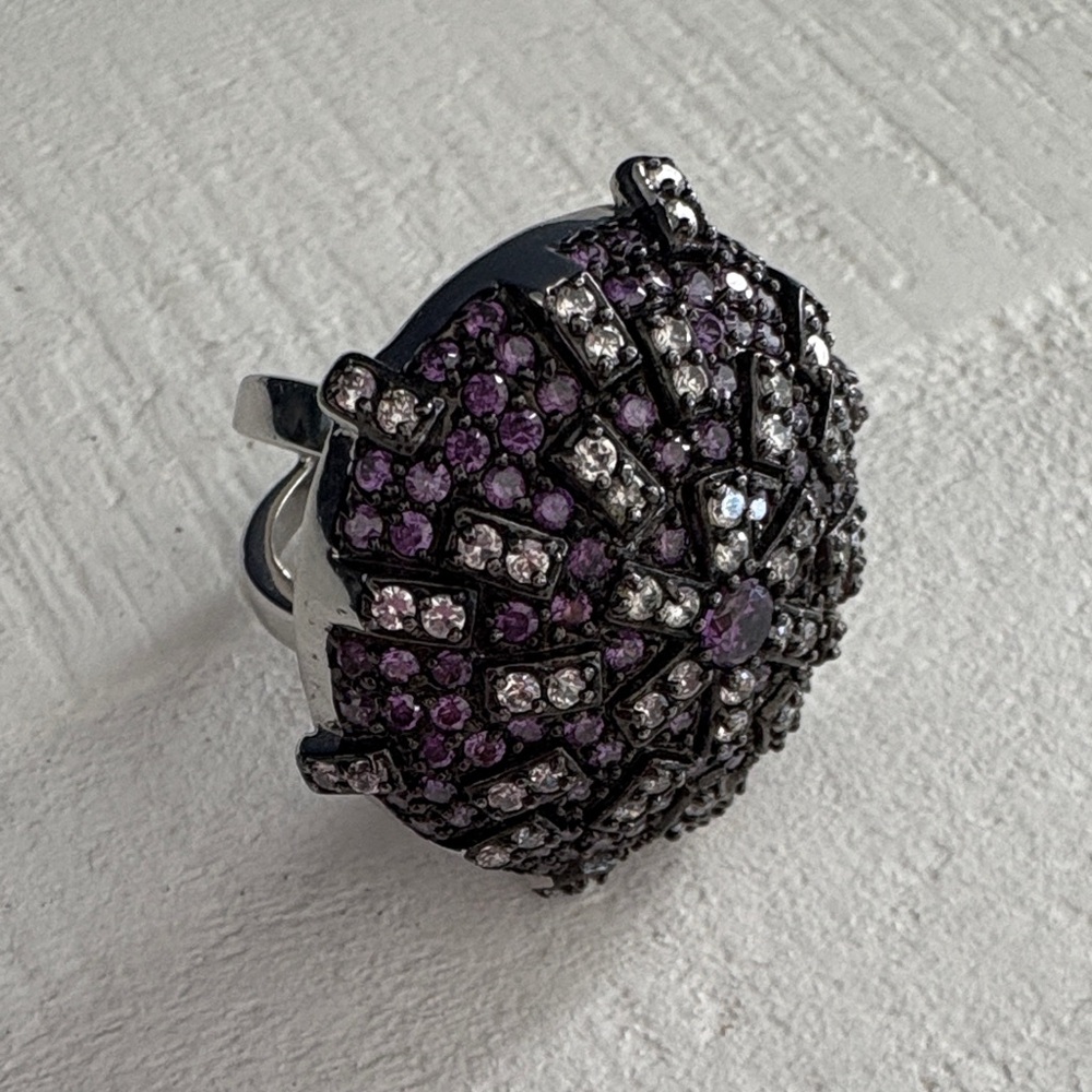 Joan Boyce Silver and Purple Glam Ring